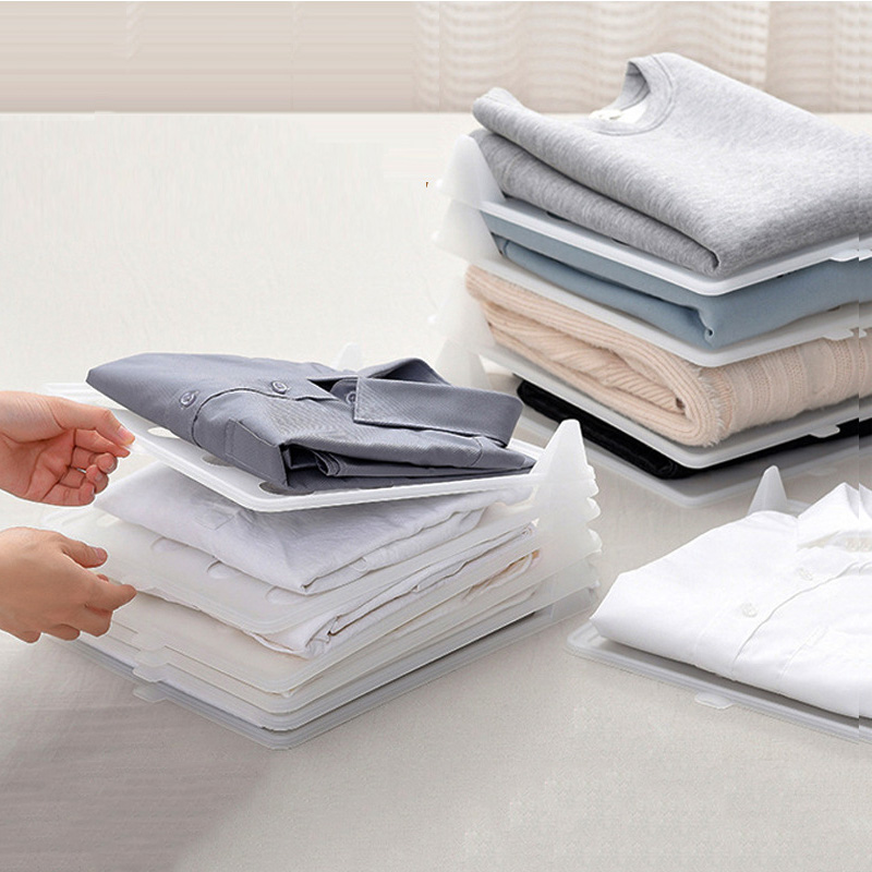 5PCS Folding Partition For Clothes Wardrobe Shirts Drawer Divider Baby Cloth Wardrobe Separator Home Supplies Storage Partition