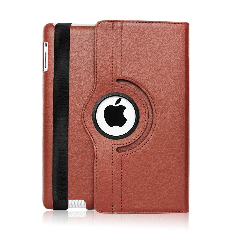 Case for Apple iPad 2 3 4 Magnetic Auto Wake Up Sleep Flip Litchi PU Leather Case Cover With Smart Stand Holder for iPad 2/3/4: brown