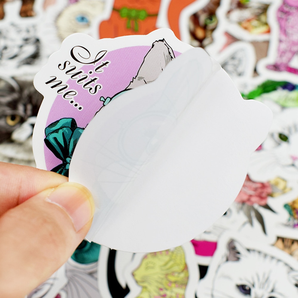 50 Pcs/Lot Cute Cat Style Kitten Stickers For Computer Pad Phone Laptop Skateboard Fridge Bicycle Pvc Waterproof Decal Sticker