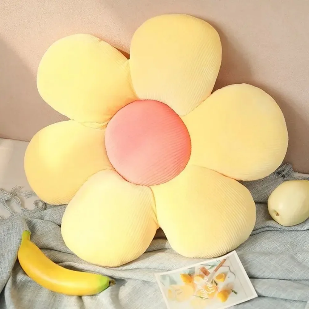 Almohada de asiento de pétalos, cojín suave y agradable para la piel de girasol, tapete de flores de felpa multifuncional y muy elástico para uso doméstico