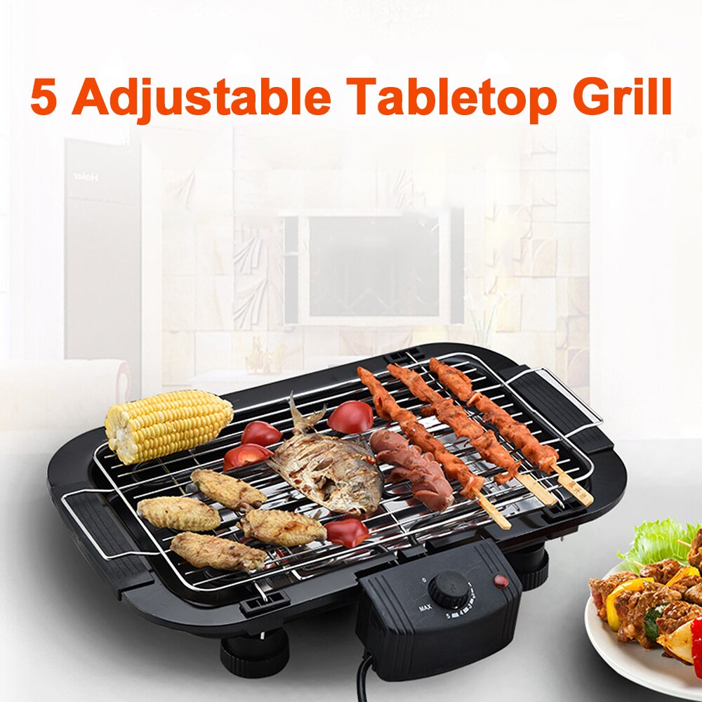 Smokeless Electric Grill Portable Tabletop Grill Kitchen BBQ Grills Tabletop Grill BBQ Smokeless Charcoal Grill for Camping