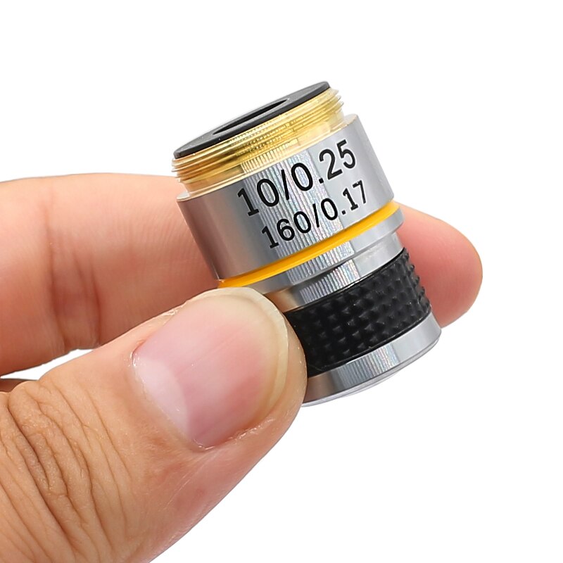 Achromatic Objective Lens 4X 10X 20X 40X 60X 100X for Biological Microscope Bio-microscope Conjugate Distance 185 mm