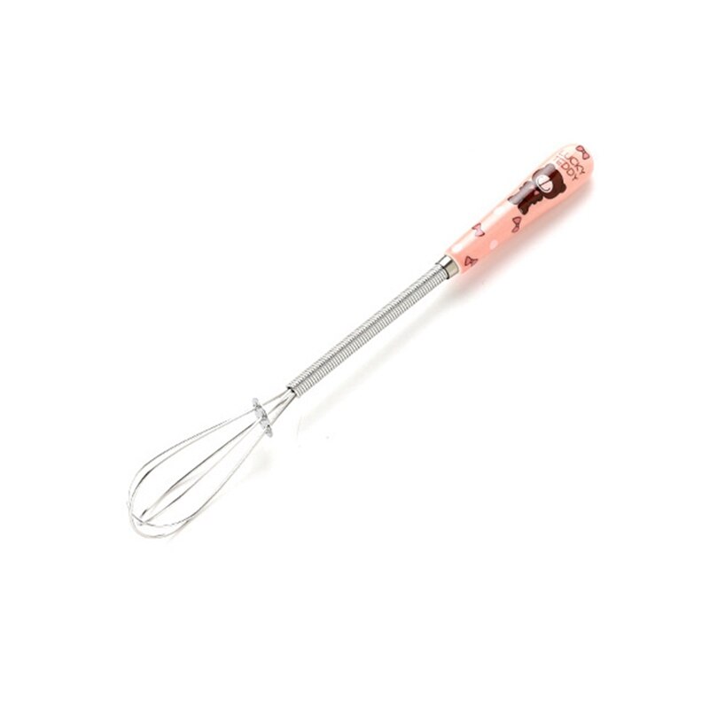 Globo de alambre de acero inoxidable para cocina, mezclador Manual de huevos, herramientas para batidora de leche y café, utensilios de cocina Keuken, batidor de huevos: Rosa