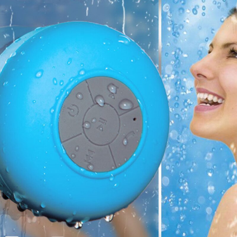 Vattentät bluetooth högtalare bärbar sucker trådlös mini stereo bas trådlös subwoofer handsfree badrum högtalare 1 st
