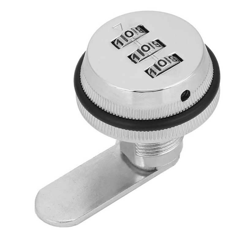 Zinc Alloy Password Combination Camlock Locker Three-digit Pass Protector Door Lock Home Security: Silver