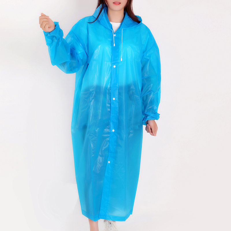 Chubasquero de EVA grueso de para mujer, impermeable portátil para exteriores, Poncho impermeable largo de mujer para viajar, acampar y hacer senderismo: 3