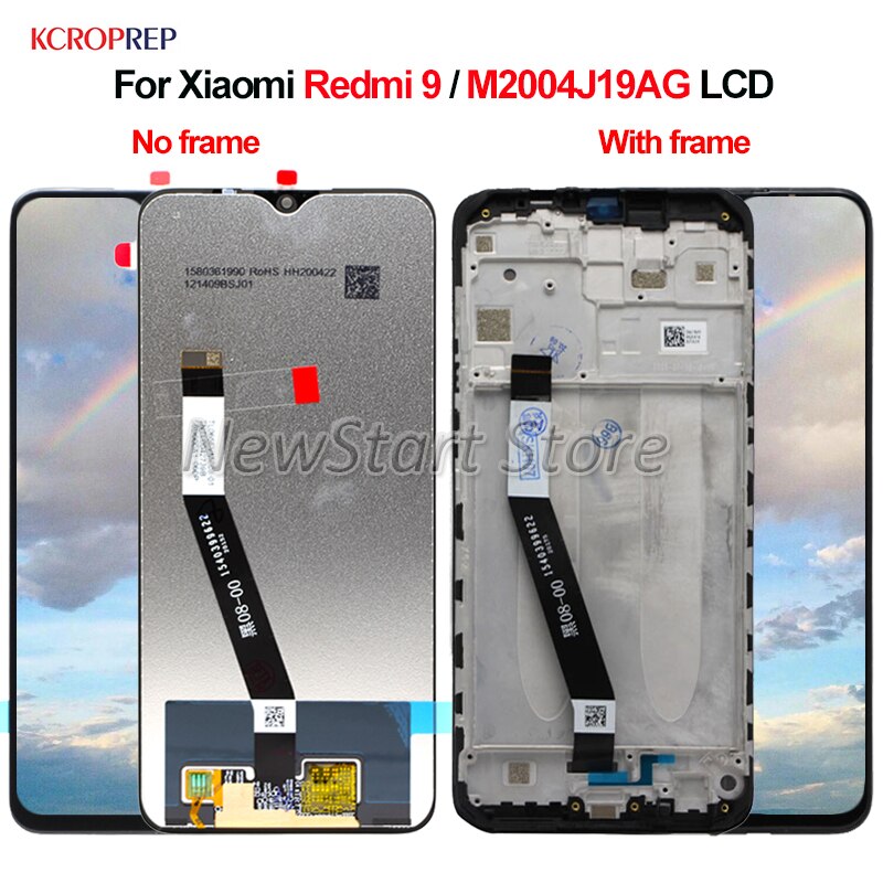 Para Xiaomi Redmi 9 M2004J19AG LCD Display Touch Montagem Digitador Da Tela de 6.53 "Para Redmi 9 lcd Substituição Acessório 100% Testado