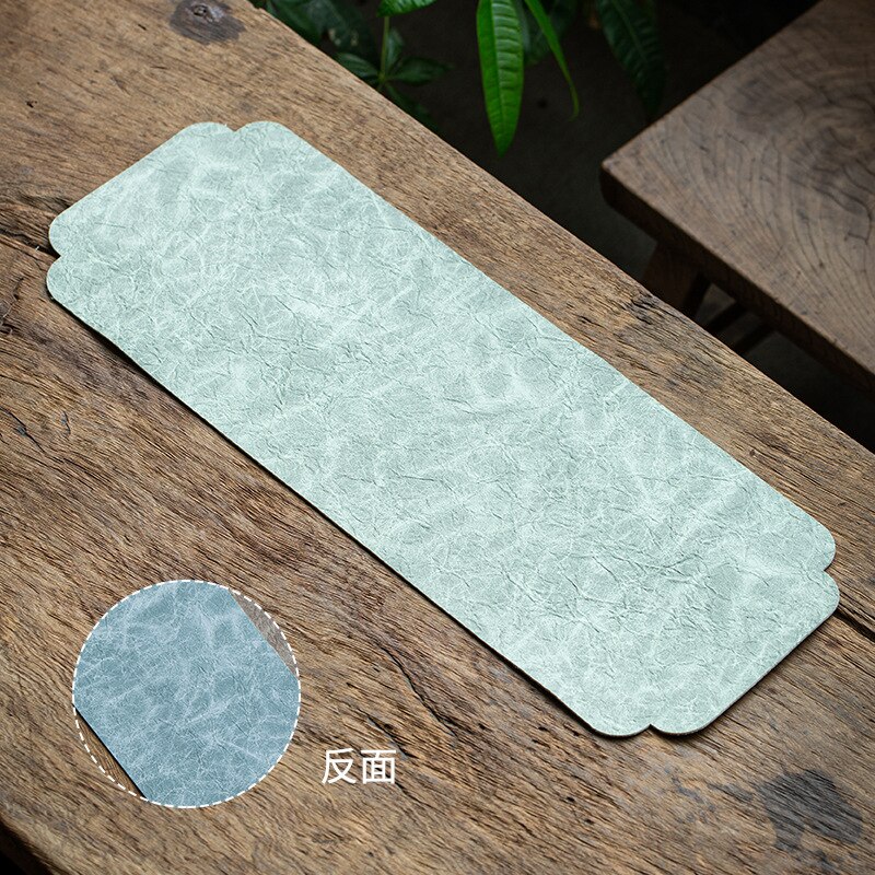 Tapis de thé sec avec nouilles en cuir, imperméable, nappe de table, Kung Fu, serviette de thé, tissu Zen trompette: C