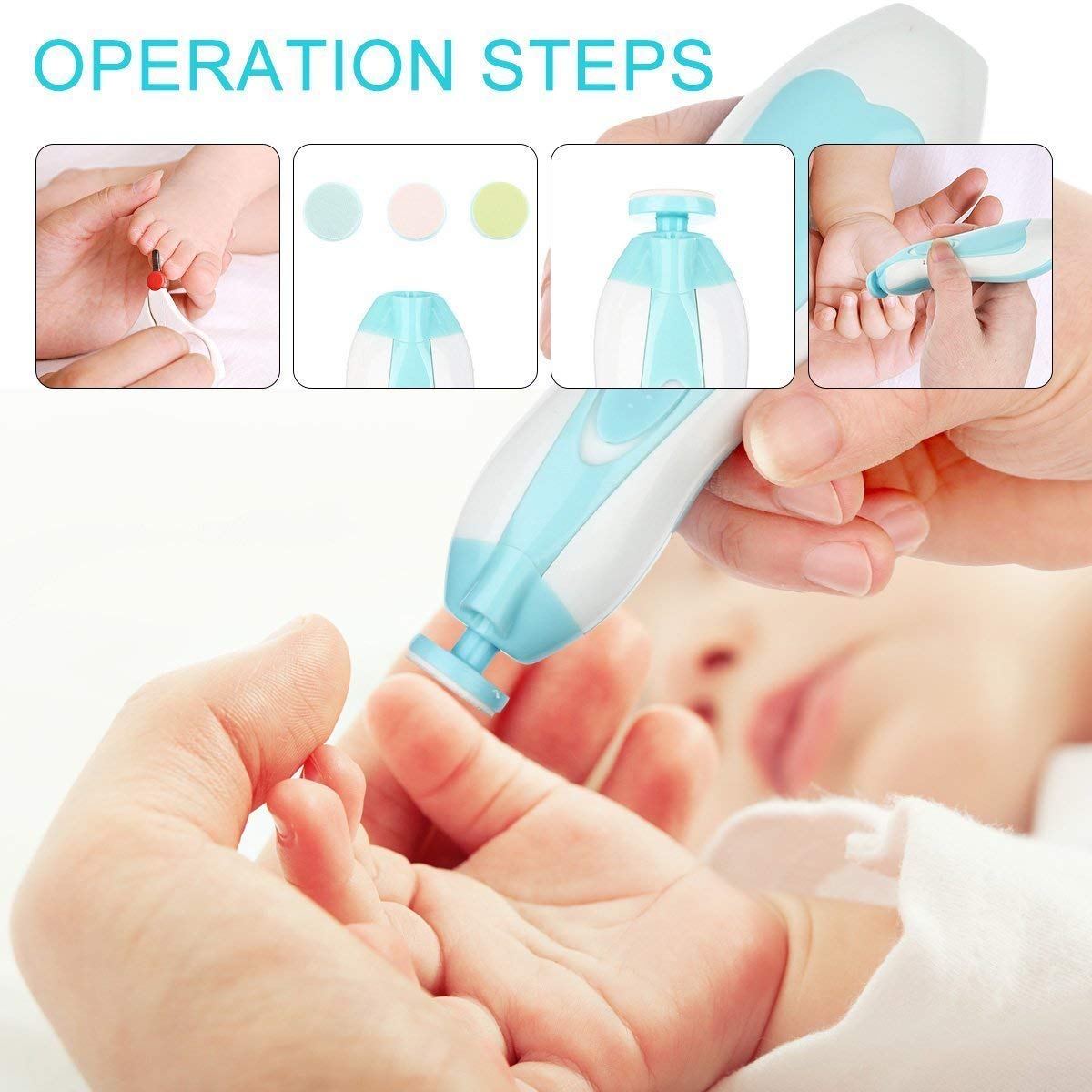 Elektrische Baby Nail Trimmer Baby Schaar Babies Nail Care Safe Nagelknipper Cutter Kids Baby Newbron Nail Trimmer Manicure D30