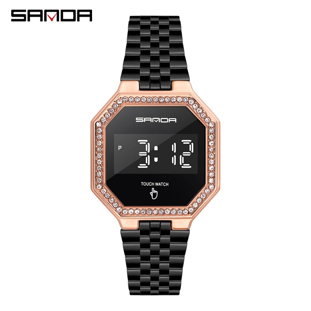 Mannen Horloges Sport Stalen Band Waterdicht Mode Elektronische Touch Screen Led Digitaal Horloge Heren Horloge Relogio Masculino: Rose