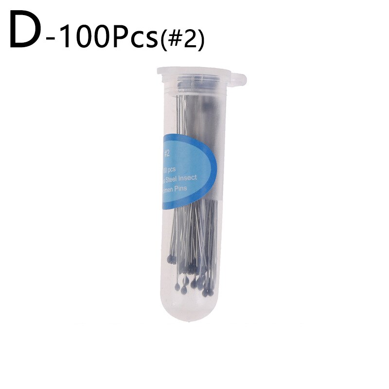 100Pcs Rvs Specimen Naald Met Opbergdoos Insect Pinnen Voor School Lab Entomologie Body Dissectie Insect Naald: 2