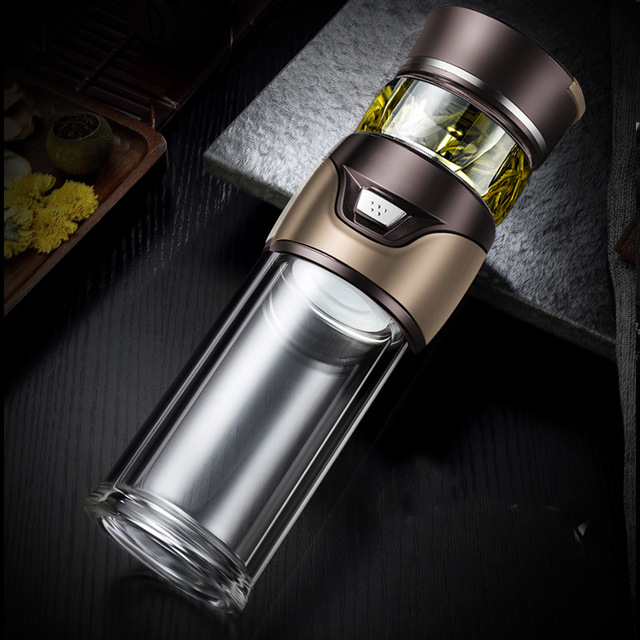 Tea Water Separation Thermos Bottle Stainless Steel Tea Strainer Thermos Infuser Tumbler Vacuum Flask With Tea Filter Two Cover: 2