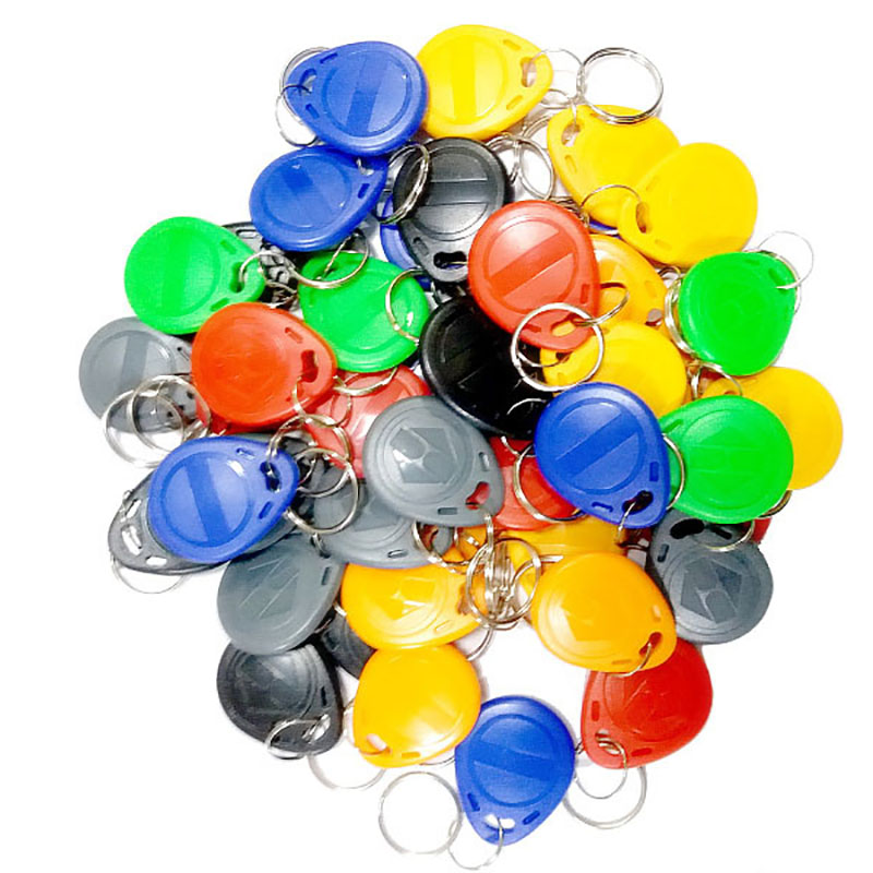 Lector portátil de 125KHz EM4100 RFID para copiadora de tarjetas, duplicador, programador, lector + EM4305 T5577, RFID regrabable, etiquetas, llaveros, tarjetas