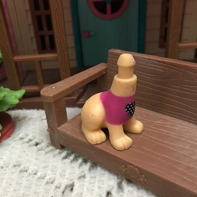 original doll with only head cute animal dog or fox toy diy for girl accessory: Yellow