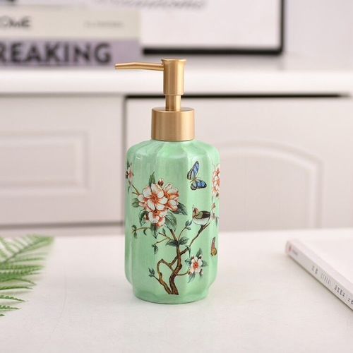 Newyearnew 1 stuk keramische handwasfles vloeibare emulsie zeepdispenser retro badkamerdecoratie accessoires: F