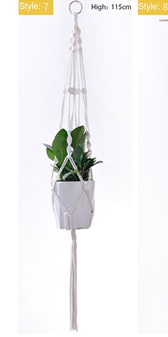 Opknoping Mand Geknoopt Macrame Plant Hanger Cottonflower Mand Lifting Touw Opknoping Mand Bloempot Houder Balkon Tuin Decoratie: 7
