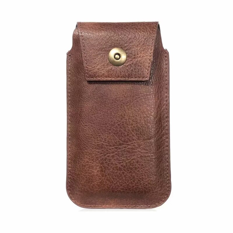 Fulaikate 4.7-6.5 "Striae Heuptas Voor Mobiele Telefoon Universele Pouch Draagbare Pocket Voor Iphone Xs Max Case mannen Business Tassen: 5.5 inch / Brown