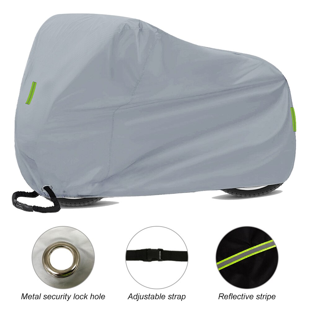 Bicycle Cover Universal Outdoor UV Protector Waterproof Rain Dustproof Motor Bike Cover with Lock-holes 200 x 110 x 70cm