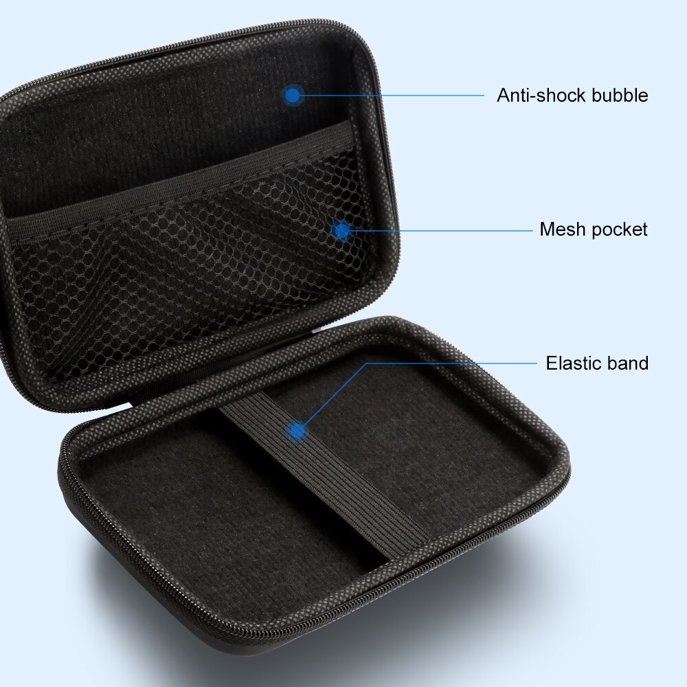 Rocketek Carrying Case External Hard Disk Protection Storage Bag for 2.5" HDD SSD Drive Cover Enclosure Power Bank Pouch Box