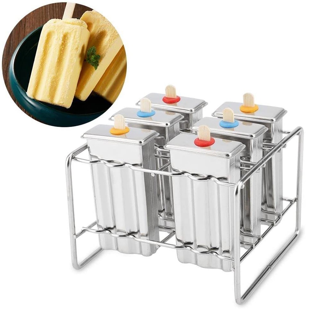 Stainless Steel Popsicle Mold Rack Ice Lolly Mold Popsicle Maker Homemade Ice Cream Mold with Popsicle Holder