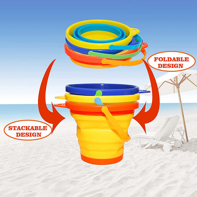 3 Pcs Opvouwbare Emmer, Kinderen Zand Emmer Set, Opvouwbare Emmer, Multi-purpose Strand, zand Emmer, Voor Strand Spelen, 2.5L