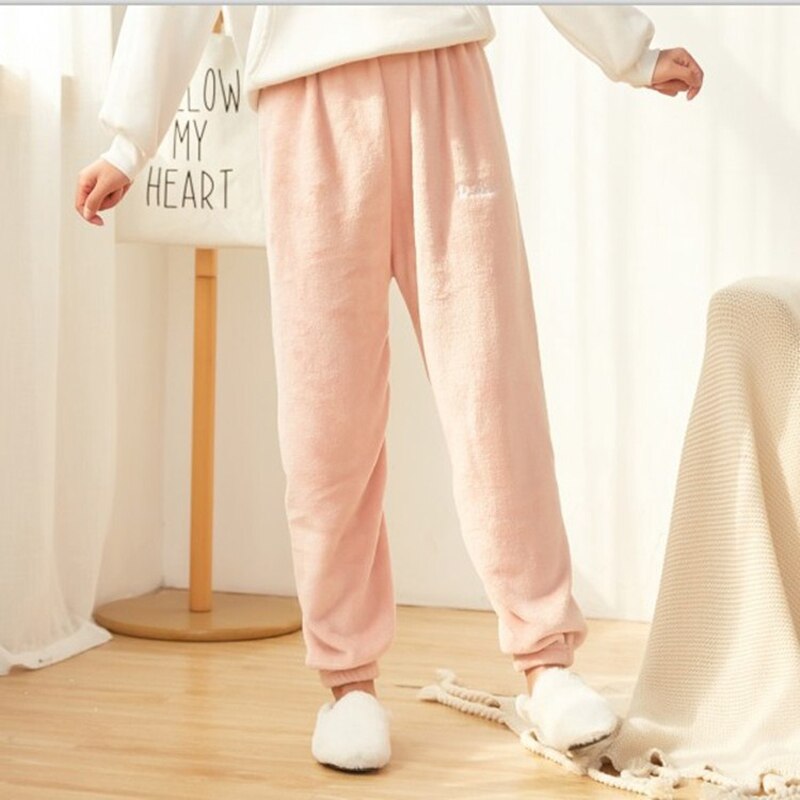 Pyjama en velours pour femme, pantalon en flanelle, intérieur, bain, corail, , printemps, hiver, 2022