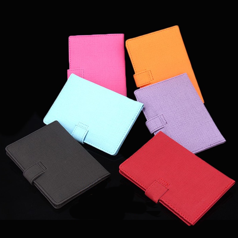 Vrouwen pu leren paspoorthoes unisex hoes op het paspoort met sluiting effen kleur paspoorthoes reisdocumenten kaarthouder