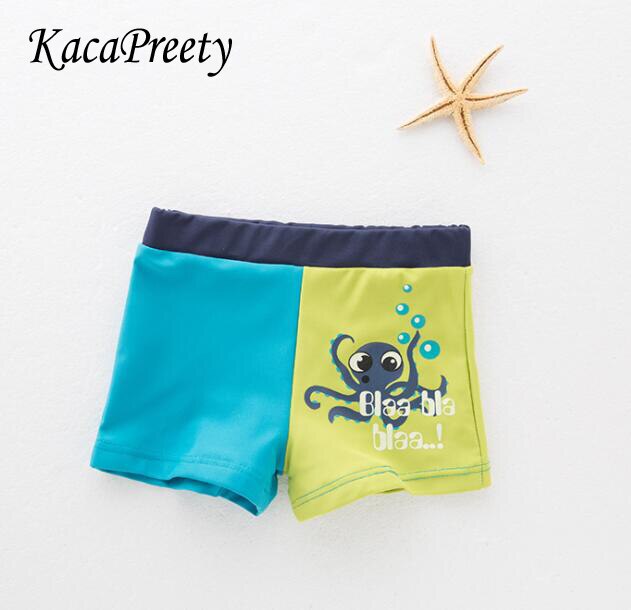 Boys beach shorts cartoon octopus printing swimwear children bathing suit toddler baby beach clothes 1-5Yrs