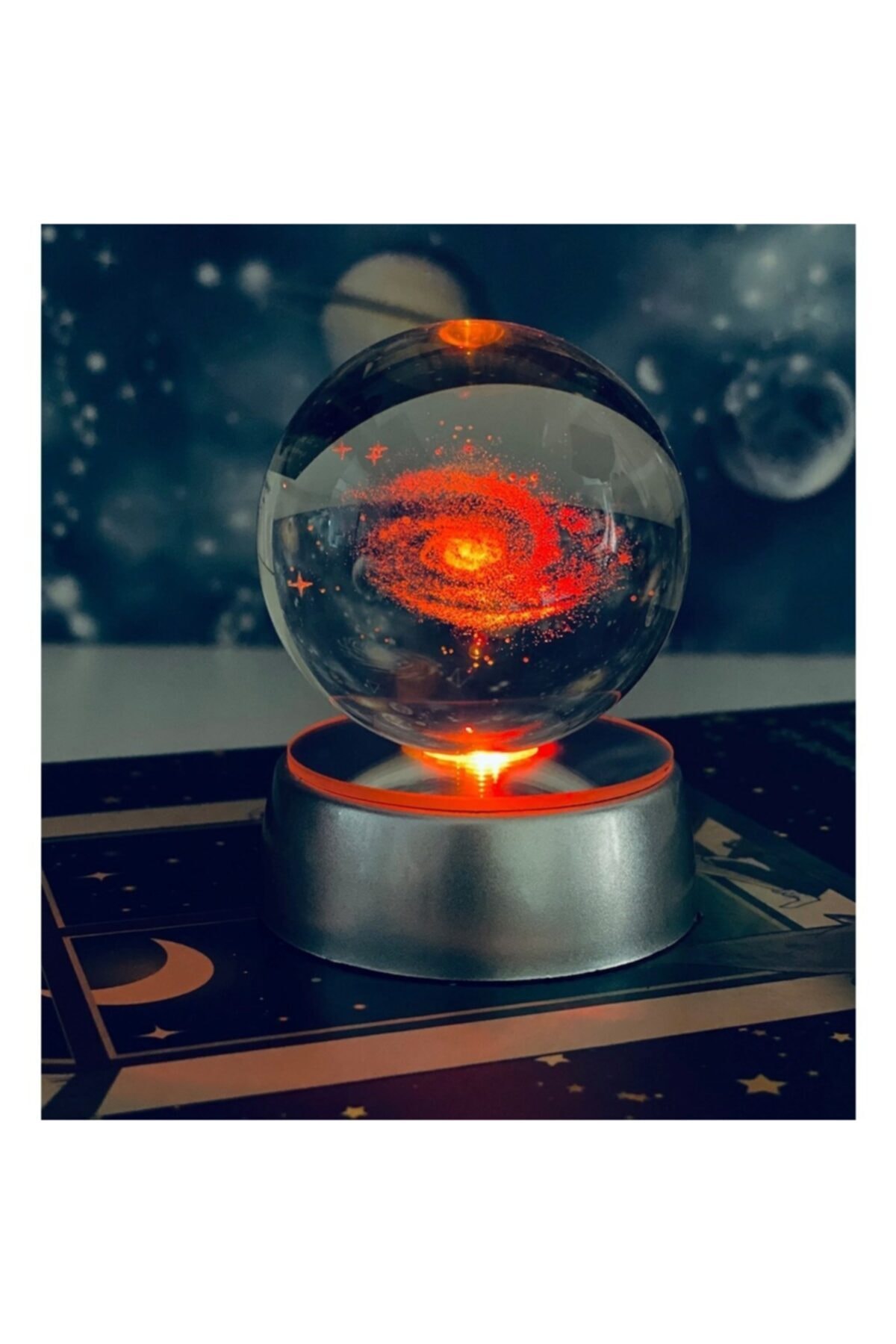 Globo de cristal iluminado con forma de galaxia, de globo de nieve, productos decorativos para el hogar y la Oficina,