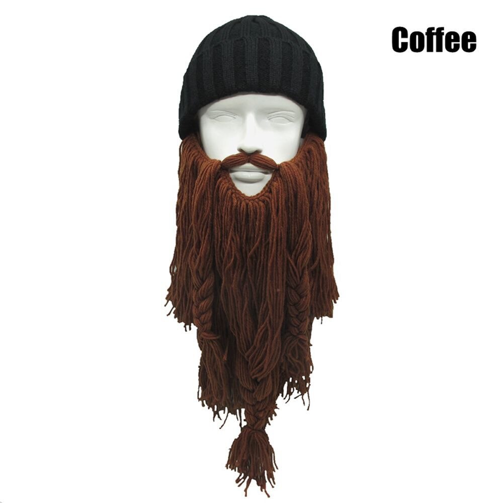 Viking hats with long beards Halloween ski wool hats