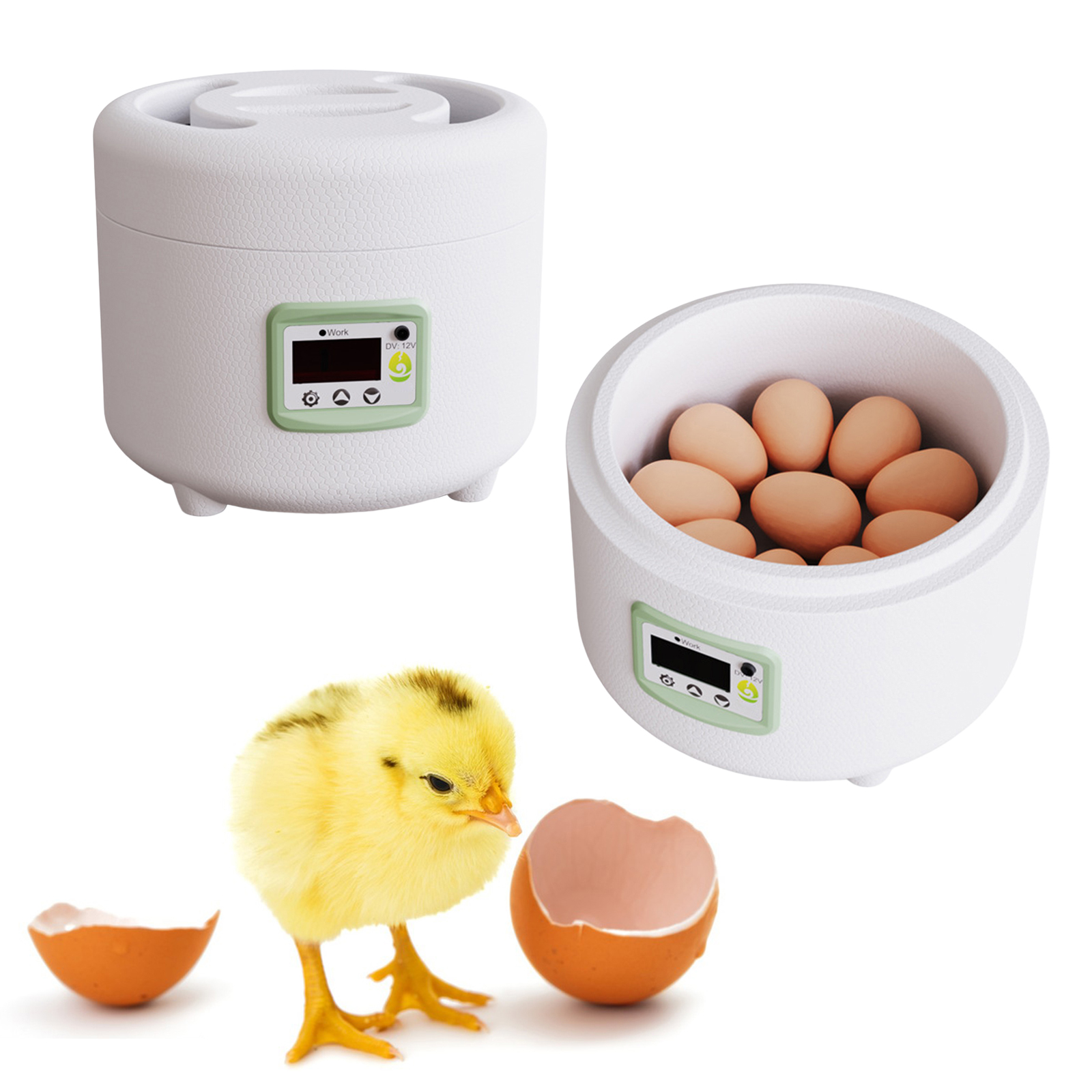 Incubadora de 9 huevos, incubadora portátil de aves de corral, incubadora de huevos automática Digital para incubar, cama de agua biónica de plástico, huevo de pájaro de granja