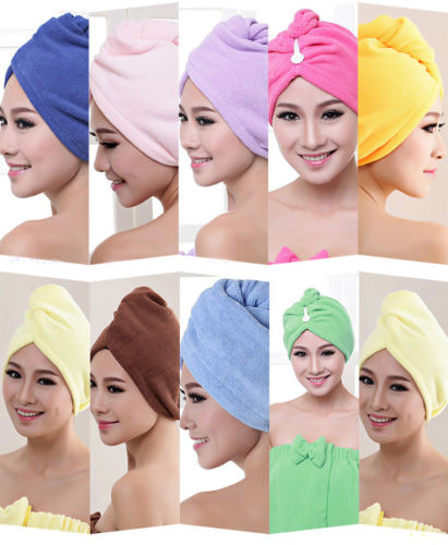 Super Saugfähigen Haar Trocknen Handtuch Turban bat Kappe Bademantel Hütte Kopf wickeln schnell-trocken Strand Handtuch