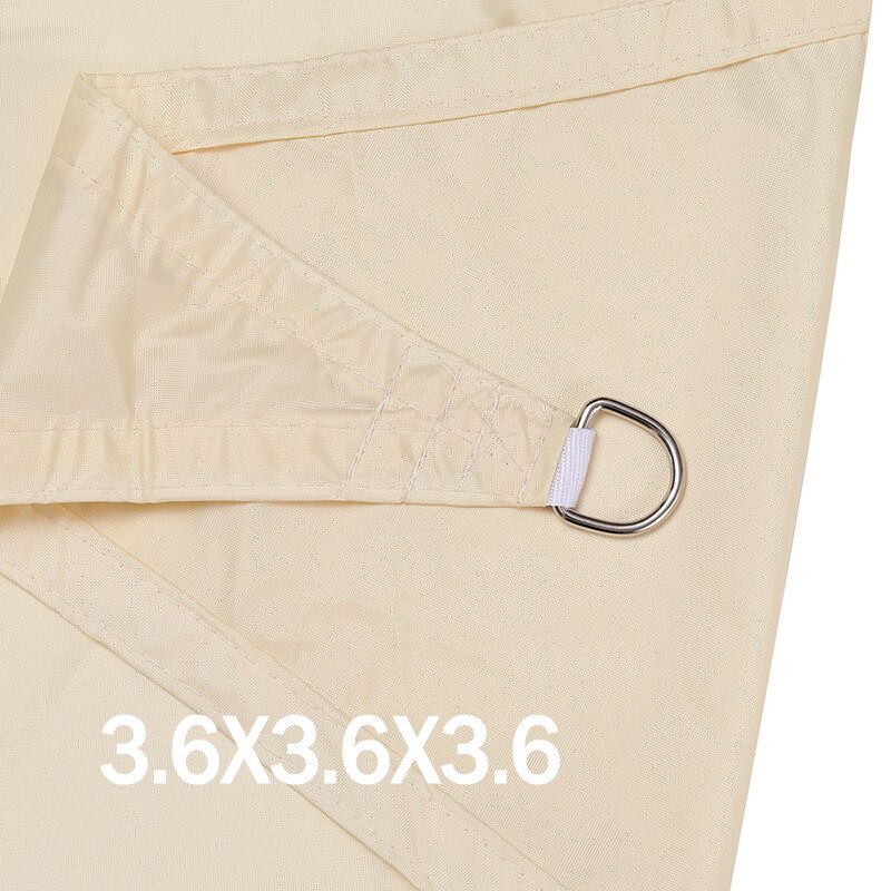 Waterdichte Zon Onderdak Driehoek Zonnescherm Bescherming Outdoor Luifel Tuin Patio Zwembad Zeil Luifel Camping Schaduw Stofkap: Beige 3.6x3.6x3.6m