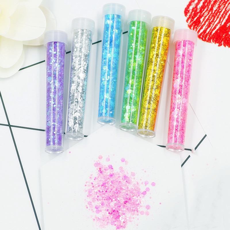 12 Color 3.5g Sequin Glitter Filler Clear Fluffy Supplies Slime Charm Lizun Modeling Clay DIY Kits Accessories Toy for children