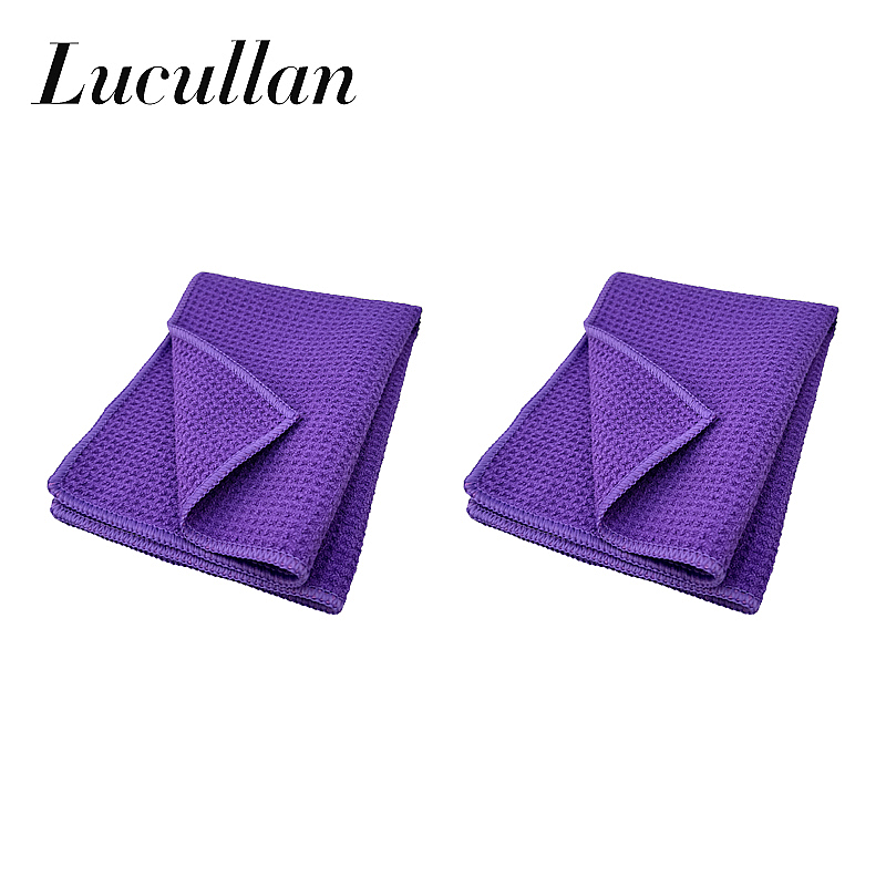 Lucullan Auto Care Super Water Magneet Microfiber Drogen Handdoek Wafel Weave Voor Autoglas Verf Schermreiniging: Blauw