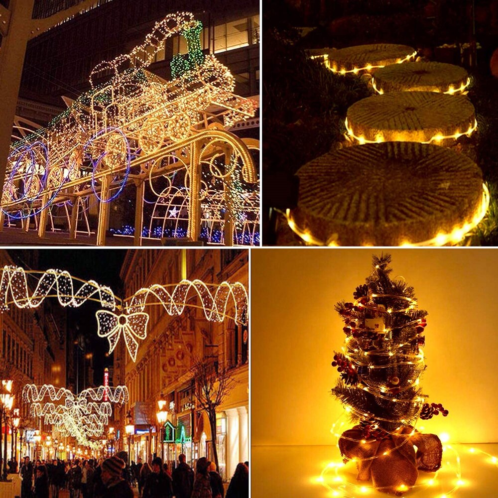 300LEDs Outdoor Seil Solar LED Lichterkette PVC Rohr Fee String Lichter für Pool Balkon Baum Garten Hof Zaun deck Party