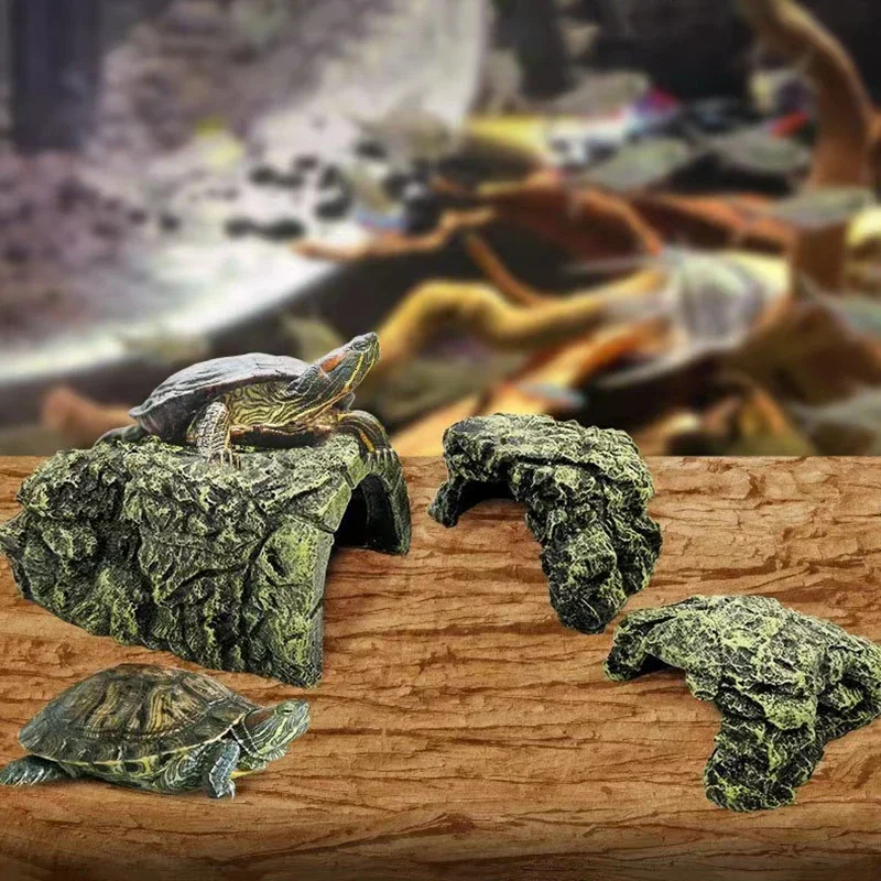 Nueva decoración de acuario, adorno de tanque de peces acuáticos de resina, decoración Artificial, terrario para reptiles, accesorios para tortugas