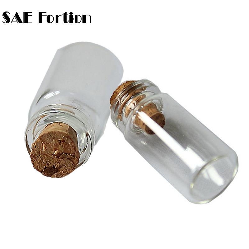 10Pcs Kleine Mason Jar Glazen Pot Tiny Clear Lege Wish Fles Met Kurk Mini Containers Transparante Fles Potten ZH210