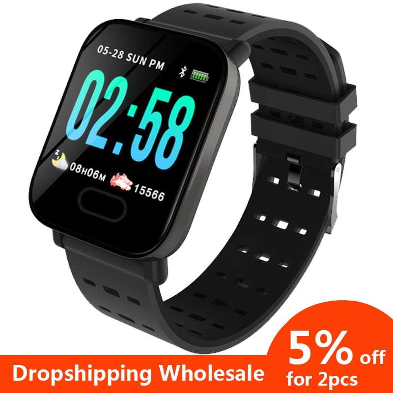 A6 fitnessband smart klocka smart band armband smartband bond touch sport puls blodtryck hälsa armband smartwatch