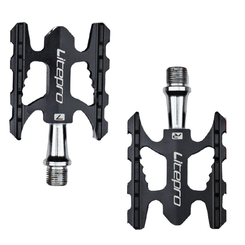 LITEPRO MTB Mountain Bike Pedal K3 Road Folding Bicycle Ultralight Aluminum Alloy DU Bearing Pedal Foot: Black