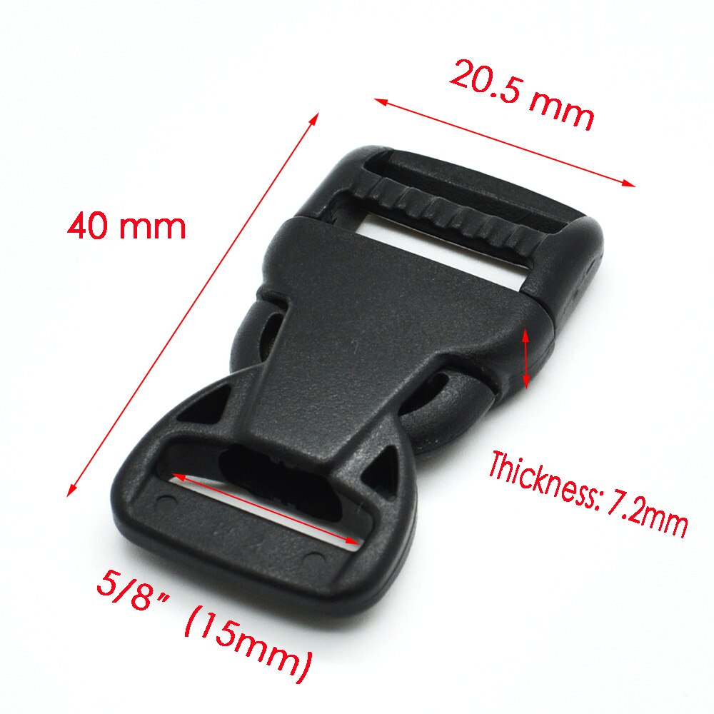 1pcs/pack Plastic Side Release Buckle Belt Buckle Package accessories Ribbon Slider Dog Collar Black