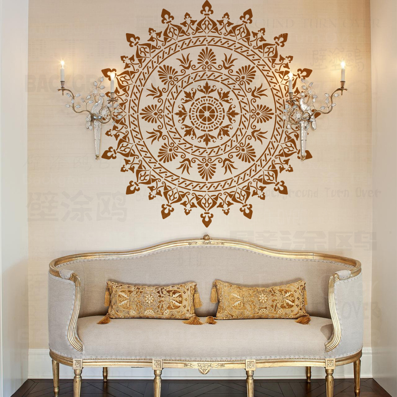 Plantilla de Mandala Extra grande de 70cm - 110cm para pintar decoraciones de flores de pared grande plantilla de suelo pintura plantillas redondas patrones S280