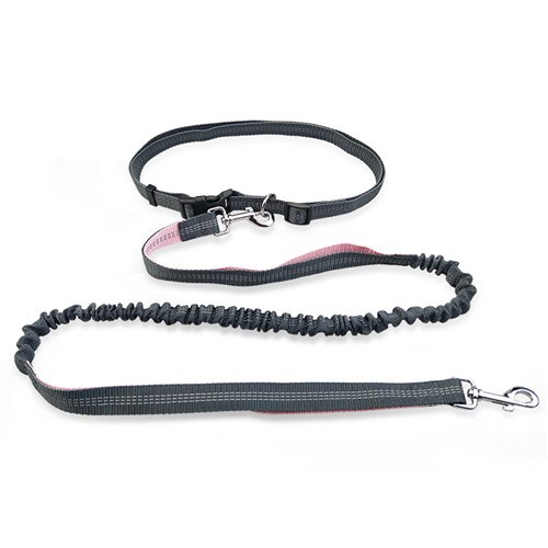 Hond Wandelen Leash Handen Gratis Elastische Taille Hondenriemen Running Jogging Hond Lood Kraag Verstelbare Nylon Reflecterende Leash: pink