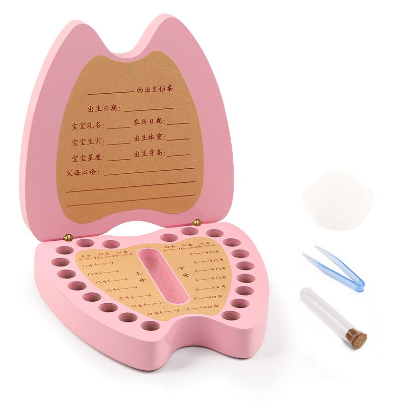 Child Girl Boy Teeth Collection Souvenirs Tooth Collection Box Wooden Baby Deciduous Commemorative Box