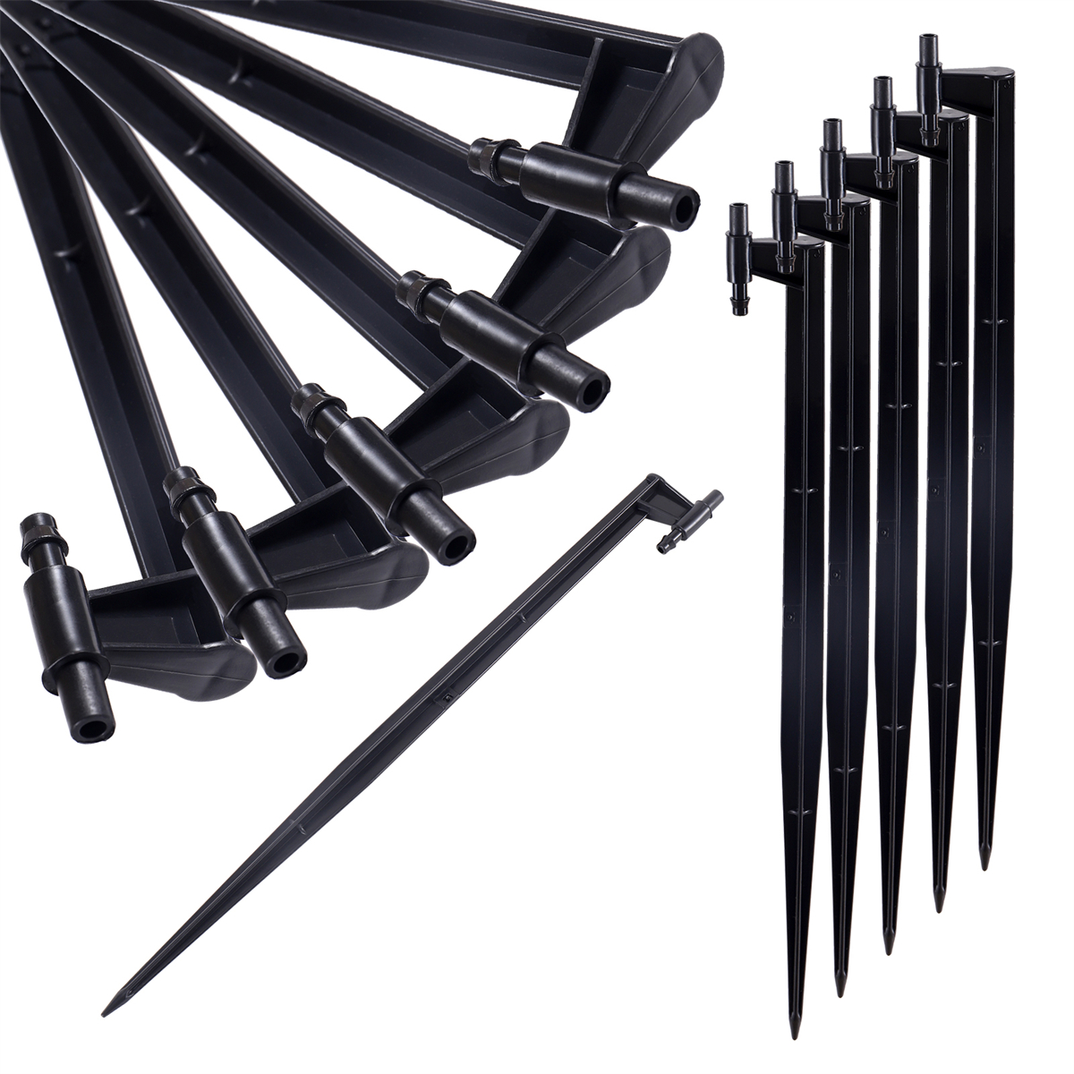 Length 30cm Spiked Spray Nozzle Bracket Rod 6mm Interface To 4/7mm Hose Barb Sprayer Head Holder Garden Irrigation Tool 5/50Pcs