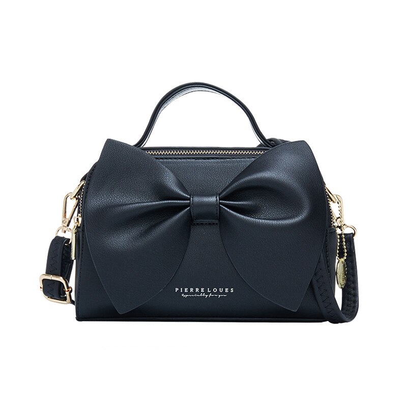 Rosett kvinnor väska märke axelväska kvinnlig handväskor sac dam crossbody handväska pu läder bolsos: Svart