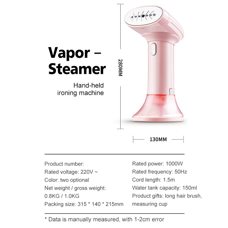 Kädessä pidettävä kangashöyrystin nopea lämmitys 1000w tehokas vaatehöyrystin kotiin matkustamiseen kannettava höyrysilitysrauta eu pistoke