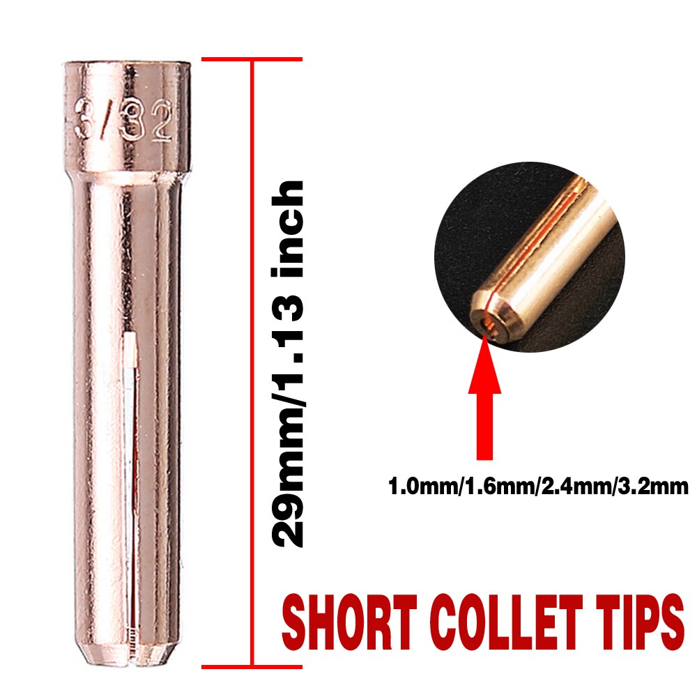 10Pcs Durable Welding Torch TIG Gas Lens Glass Cup Kit with O-rings Collet Nozzle Kit For WP-17 WP18 WP26 TIG Welding Torch