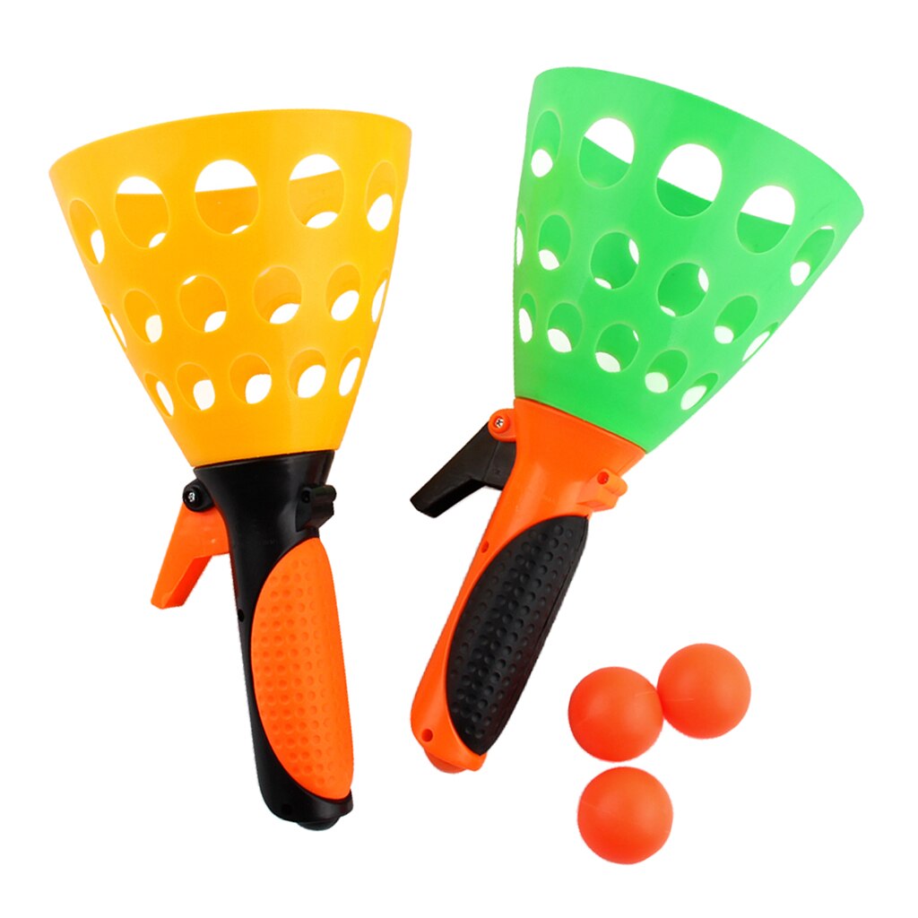 Toss &amp; Catch Ball Outdoor Game Set (with 2 Launcher Baskets &amp; 3 Balls) Kids Toys