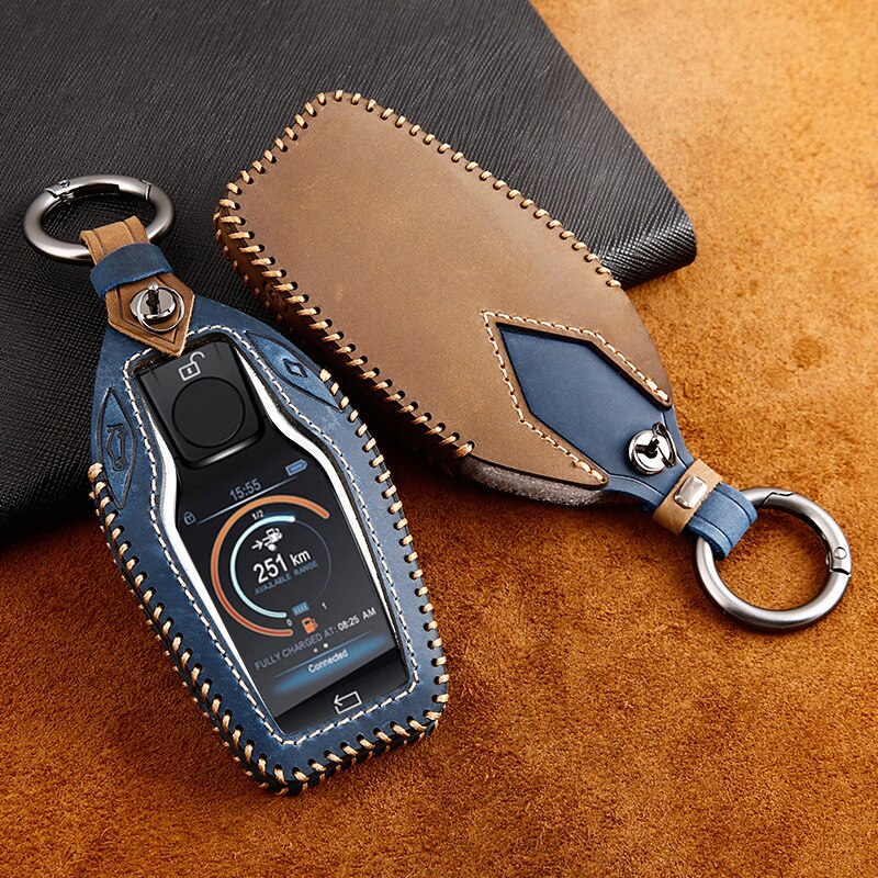 Leather Car Fully Key Case LED Key Cover Case for BMW 5 7 series G11 G12 G30 G31 G32 i8 I12 I15 G01 X3 G02 X4 G05 X5 G07 X7